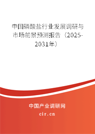 中國磷酸鹽行業(yè)發(fā)展調研與市場前景預測報告(2025-2031年) 中國磷酸鹽行業(yè)發(fā)展調研與市場前景預測報告(2025-2031年)