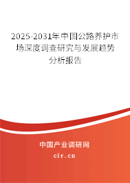 2025-2031年中國公路養(yǎng)護市場深度調查研究與發(fā)展趨勢分析報告 2025-2031年中國公路養(yǎng)護市場深度調查研究與發(fā)展趨勢分析報告
