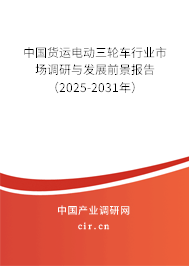 中國貨運電動三輪車行業市場調研與發展前景報告(2025-2031年) 中國貨運電動三輪車行業市場調研與發展前景報告(2025-2031年)