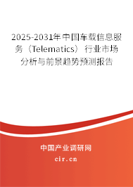 2025-2031年中國車載信息服務（Telematics）行業市場分析與前景趨勢預測報告