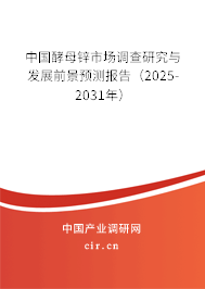 中國酵母鋅市場調查研究與發展前景預測報告(2025-2031年) 中國酵母鋅市場調查研究與發展前景預測報告(2025-2031年)