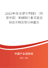 2025年版全球與中國(guó)3-(羥基甲基)苯硼酸行業(yè)深度調(diào)研及市場(chǎng)前景分析報(bào)告 2025年版全球與中國(guó)3-(羥基甲基)苯硼酸行業(yè)深度調(diào)研及市場(chǎng)前景分析報(bào)告