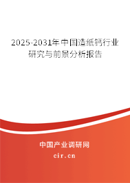 2025-2031年中國造紙鈣行業(yè)研究與前景分析報告