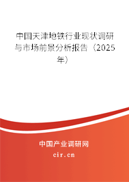 中國天津地鐵行業(yè)現(xiàn)狀調(diào)研與市場前景分析報告（2025年）