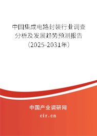 中國集成電路封裝行業調查分析及發展趨勢預測報告(2025-2031年) 中國集成電路封裝行業調查分析及發展趨勢預測報告(2025-2031年)