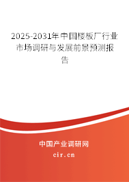 2025-2031年中國樓板廠行業市場調研與發展前景預測報告 2025-2031年中國樓板廠行業市場調研與發展前景預測報告