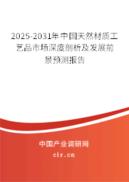 2025-2031年中國天然材質工藝品市場深度剖析及發展前景預測報告 2025-2031年中國天然材質工藝品市場深度剖析及發展前景預測報告