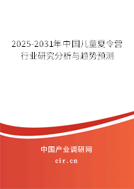 2025-2031年中國兒童夏令營行業研究分析與趨勢預測 2025-2031年中國兒童夏令營行業研究分析與趨勢預測