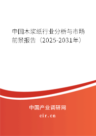 中國木漿紙行業分析與市場前景報告(2025-2031年) 中國木漿紙行業分析與市場前景報告(2025-2031年)