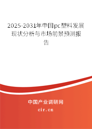 2025-2031年中國pc塑料發展現狀分析與市場前景預測報告 2025-2031年中國pc塑料發展現狀分析與市場前景預測報告