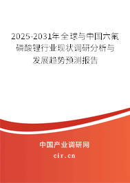2025-2031年全球與中國六氟磷酸鋰行業現狀調研分析與發展趨勢預測報告