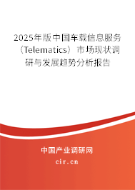 2025年版中國車載信息服務(Telematics)市場現狀調研與發展趨勢分析報告 2025年版中國車載信息服務(Telematics)市場現狀調研與發展趨勢分析報告
