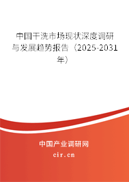 中國干洗市場現狀深度調研與發展趨勢報告(2025-2031年) 中國干洗市場現狀深度調研與發展趨勢報告(2025-2031年)