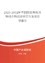 2025-2031年中國智能地板洗地機市場調查研究與發展前景報告 2025-2031年中國智能地板洗地機市場調查研究與發展前景報告