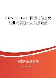 2025-2031年中國銀行信息化行業發展研究與前景趨勢 2025-2031年中國銀行信息化行業發展研究與前景趨勢