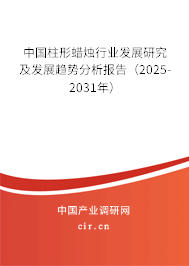 中國柱形蠟燭行業發展研究及發展趨勢分析報告(2025-2031年) 中國柱形蠟燭行業發展研究及發展趨勢分析報告(2025-2031年)