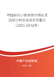 中國農村小額貸款市場現狀調研分析及發展前景報告(2025-2031年) 中國農村小額貸款市場現狀調研分析及發展前景報告(2025-2031年)