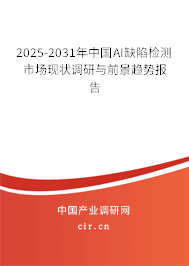 2025-2031年中國AI缺陷檢測市場現狀調研與前景趨勢報告 2025-2031年中國AI缺陷檢測市場現狀調研與前景趨勢報告