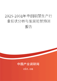 2025-2031年中國銅箔生產(chǎn)行業(yè)現(xiàn)狀分析與發(fā)展前景預(yù)測報(bào)告