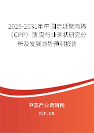 2025-2031年中國流延聚丙烯(CPP)薄膜行業現狀研究分析及發展趨勢預測報告 2025-2031年中國流延聚丙烯(CPP)薄膜行業現狀研究分析及發展趨勢預測報告