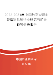 2025-2031年中國數字減影血管造影系統行業研究與前景趨勢分析報告 2025-2031年中國數字減影血管造影系統行業研究與前景趨勢分析報告
