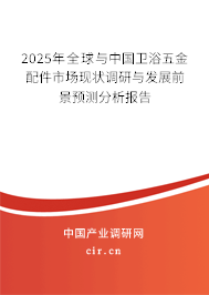 2025年全球與中國衛浴五金配件市場現狀調研與發展前景預測分析報告 2025年全球與中國衛浴五金配件市場現狀調研與發展前景預測分析報告