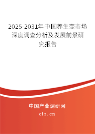 2025-2031年中國(guó)養(yǎng)生壺市場(chǎng)深度調(diào)查分析及發(fā)展前景研究報(bào)告 2025-2031年中國(guó)養(yǎng)生壺市場(chǎng)深度調(diào)查分析及發(fā)展前景研究報(bào)告
