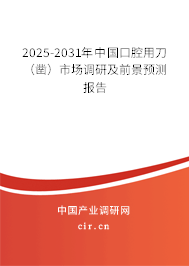 2025-2031年中國口腔用刀(鑿)市場調研及前景預測報告 2025-2031年中國口腔用刀(鑿)市場調研及前景預測報告