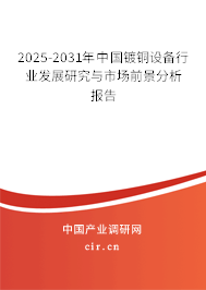 2025-2031年中國鍍銅設備行業發展研究與市場前景分析報告 2025-2031年中國鍍銅設備行業發展研究與市場前景分析報告