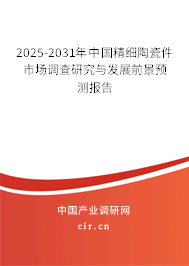 2025-2031年中國精細陶瓷件市場調查研究與發展前景預測報告 2025-2031年中國精細陶瓷件市場調查研究與發展前景預測報告
