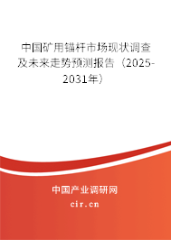 中國礦用錨桿市場現狀調查及未來走勢預測報告(2025-2031年) 中國礦用錨桿市場現狀調查及未來走勢預測報告(2025-2031年)