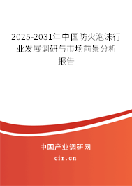 2025-2031年中國防火泡沫行業發展調研與市場前景分析報告 2025-2031年中國防火泡沫行業發展調研與市場前景分析報告
