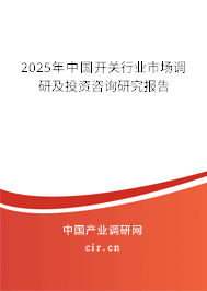 2025年中國開關行業市場調研及投資咨詢研究報告