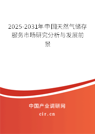 2025-2031年中國天然氣儲存服務市場研究分析與發展前景 2025-2031年中國天然氣儲存服務市場研究分析與發展前景