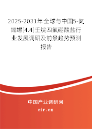 2025-2031年全球與中國(guó)5-氮鎓螺[4.4]壬烷四氟硼酸鹽行業(yè)發(fā)展調(diào)研及前景趨勢(shì)預(yù)測(cè)報(bào)告