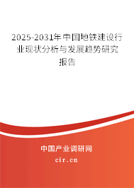 2025-2031年中國地鐵建設行業現狀分析與發展趨勢研究報告