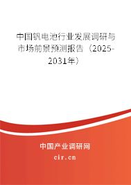 中國釩電池行業發展調研與市場前景預測報告(2025-2031年) 中國釩電池行業發展調研與市場前景預測報告(2025-2031年)